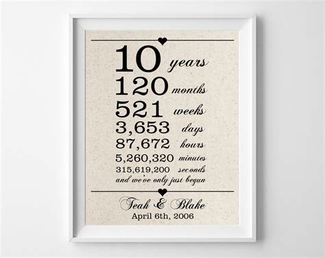 10 year anniversary ideas for husband